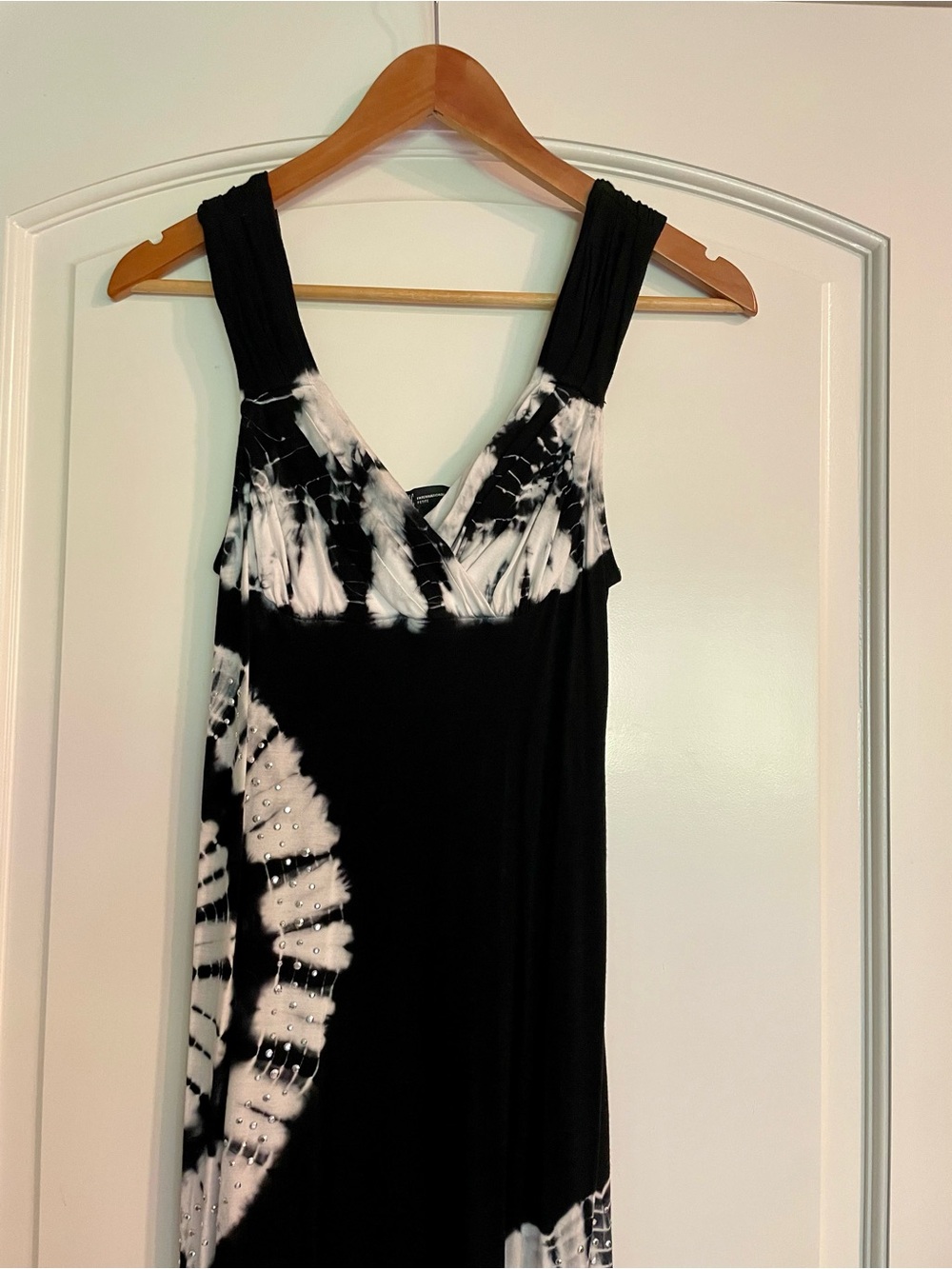INC International Concepts Black & White Tie-Dye Maxi Dress Size Petite - Picture 2 of 4